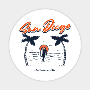 San Diego California USA Summer Beach Surf Magnet